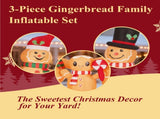 1.9M Lighted Christmas Inflatable Decoration, Inflatable Gingerbread Man Family, Funny Blow Up Yard 95662281