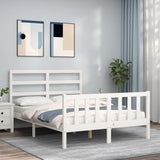 Bed Frame without Mattress White Small Double Solid Wood Pine 3191877