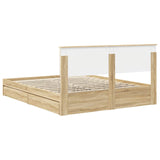 Storage Bed with Drawer Sonoma Oak 160 x 200 cm Engineered Wood 3410779