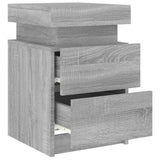 Bedside Cabinets with LED Lights 2 pcs Grey Sonoma 35x39x55 cm 836760
