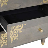 Bedside Cabinet Grey 50 x 33 x 62 cm Solid Mango Wood 4018781