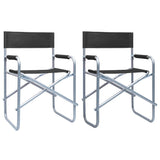 Director's Chair Set of 2 Black Steel, Polyester Standard 47918