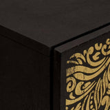 Sideboard with Shelf Black 40 x 33 x 75 cm Solid Mango Wood 4018832