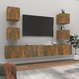 6 Piece TV Cabinet Set Smoked Oak Engineered Wood 3114267