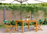 Bistro Chairs 2 pcs Leaf Pattern Solid Wood Acacia and Fabric 367685