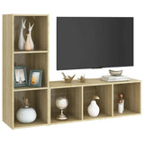 TV Cabinets 2 pcs Sonoma Oak 107x35x37 cm Engineered Wood 3079937