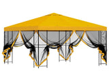 Garden Gazebo with Sidewalls 3 x 3 m Yellow Polyester and Steel 900344