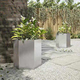 Garden Planter 2 pcs Hexagon 46x40x45 cm Stainless Steel 851117