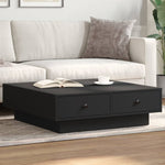 ZNTS Coffee Table Black 90x90x28 cm Engineered Wood 848088