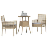 Garden Dining Set 3 pcs Beige Poly rattan 3334947