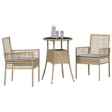 Garden Dining Set 3 pcs Beige Poly rattan 3334947