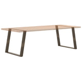 Dining Table Legs U-Shaped 2 pcs Natural Steel 100x cm Steel 4012807