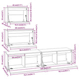 TV Cabinets 4 pcs Solid Wood Pine 3100144