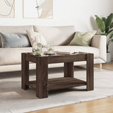 Coffee Table with LED Brown Oak 73x53x45 cm Engineered Wood 847552