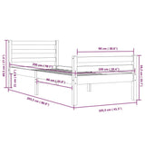Bed Frame without Mattress White Solid Wood 100x200 cm 814810