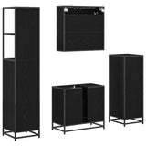 Bathroom Furniture Set 4 pcs Black Oak Engineered Wood 3402331