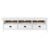 TV Cabinet Hill White 158x40x47 cm Solid Pine Wood 288928