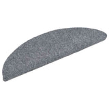 Stair Mats Self-adhesive 20 pcs 56x17x3 cm Light Grey Half Round 3365670