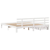 Bed Frame with Drawers without Mattress White 200x200 cm 3302019