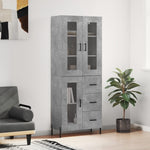 Highboard Concrete Grey 69.5x34x180 cm Engineered Wood 3198605