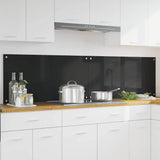 Kitchen Backsplash 2 pcs Black 100 x 50 cm Tempered Glass 3415552