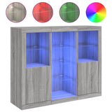 Sideboards with LED Lights 3 pcs Grey Sonoma Engineered Wood 3209126
