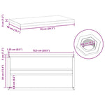 Wall Shelves 2 pcs 75x40x3 cm Silver Stainless Steel 30281