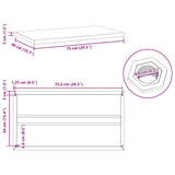 Wall Shelves 2 pcs 75x40x3 cm Silver Stainless Steel 30281