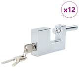 Padlock 12 pcs Silver Steel 42020743