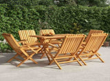 Folding Garden Chair Set of 6 Teak Solid teak wood Medium 3155056
