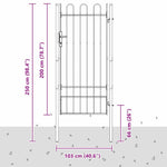 Fence Gate Grey 100 x 200 cm Powder coated steel 42008871