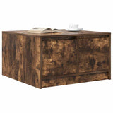 Coffee Table with Drawers Smoked Oak 70.5x70x40 cm 3328412