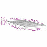 Bed Frame Brown 80 x 210 cm Solid Pine Wood 873100