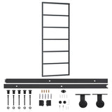 Sliding Door with Hardware Set ESG Glass&Aluminium 76x205 cm 3081951