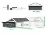 Wooden Chicken Coop with Nesting Box, Openable Roof, for 4-8 Chickens, White T3398P425332