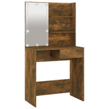 Dressing Table Set with LED Smoked Oak Engineered Wood 3114112