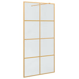 Walk-in Shower Wall Gold 100 x 195 cm Tempered Glass 42022059