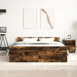 Bed Frame without Mattress Smoked Oak 140x200 cm 3203751