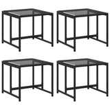 Garden Stools 4 pcs Black Poly Rattan 4008579