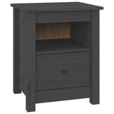 ZNTS Bedside Cabinet Grey 40x35x49 cm Solid Wood Pine 813713