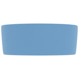 Luxury Wash Basin Round Matt Light Blue 40x15 cm Ceramic 147011