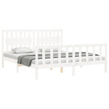 Bed Frame without Mattress White Super King Size Solid Wood Pine 3192442