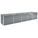 Garden Raised Bed Galvanised Steel 400x80x45 cm Grey 47056