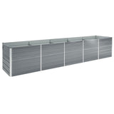 Garden Raised Bed Galvanised Steel 400x80x45 cm Grey 47056
