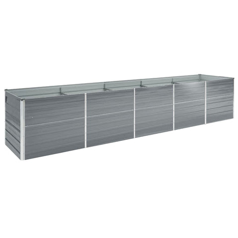 Garden Raised Bed Galvanised Steel 400x80x45 cm Grey 47056