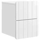 Wall-Mounted Bedside Cabinet with Drawer 2 pcs High Gloss White 898304
