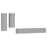 ZNTS 4 Piece TV Cabinet Set Grey Sonoma Engineered Wood 3114636