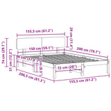 Bed Frame with Headboard White 150 x 200 cm Solid Pine Wood 872102