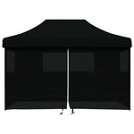 Foldable Party Tent Pop-Up with 4 Sidewalls Black 4005030