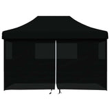 Foldable Party Tent Pop-Up with 4 Sidewalls Black 4005030